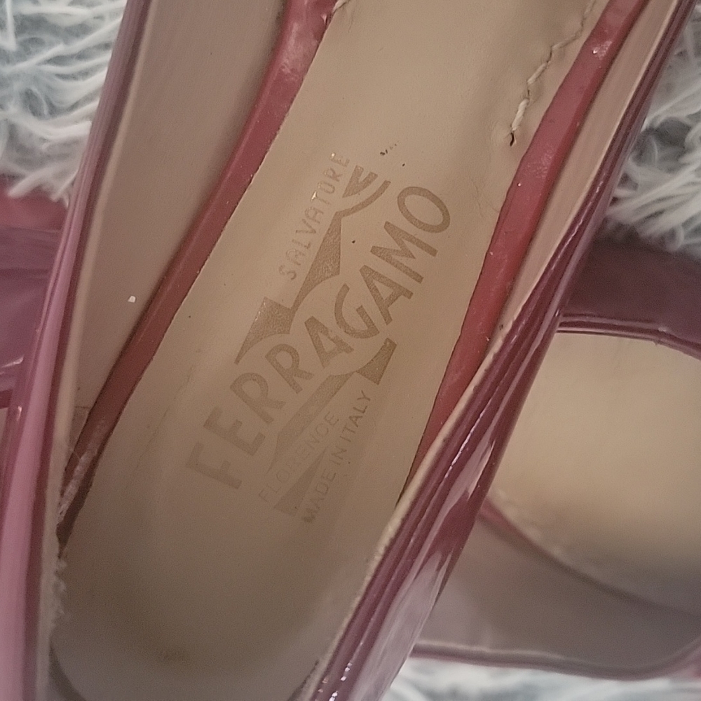 Red Ferragamo loafers